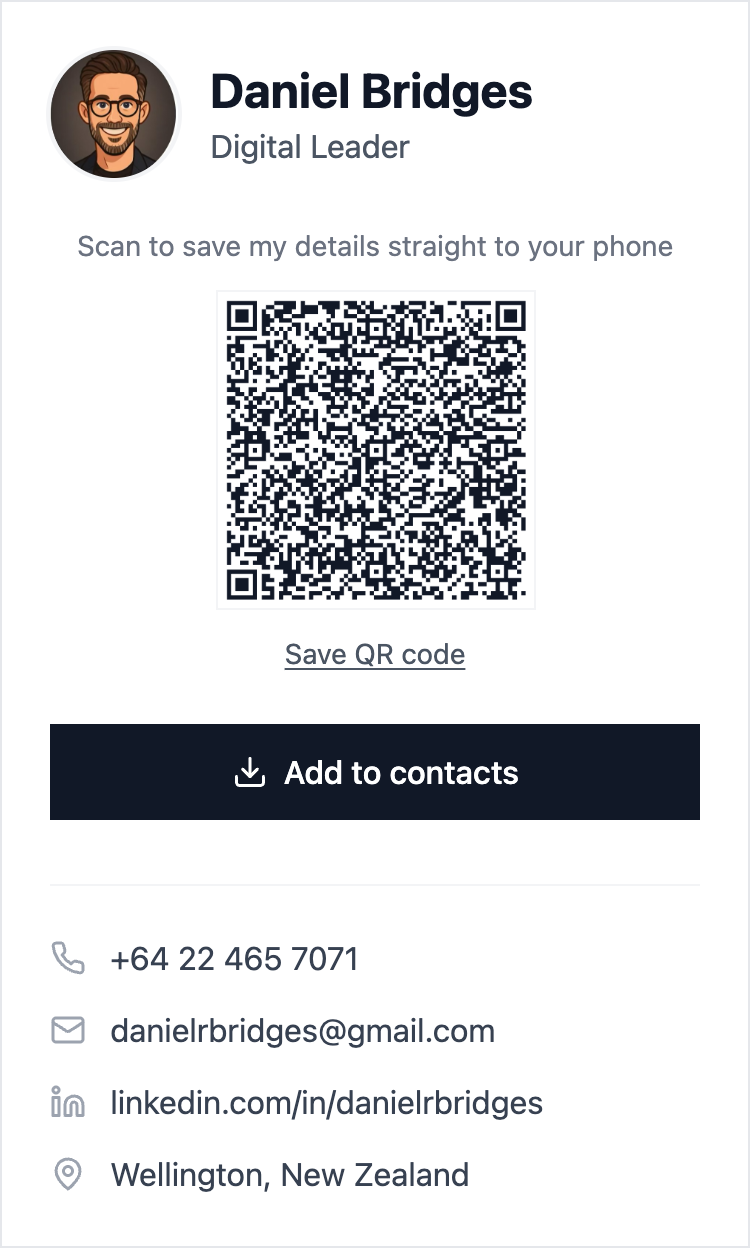 Digital Business Card screenshot
